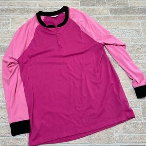LuLaRoe Mark long sleeve shirt pink black large